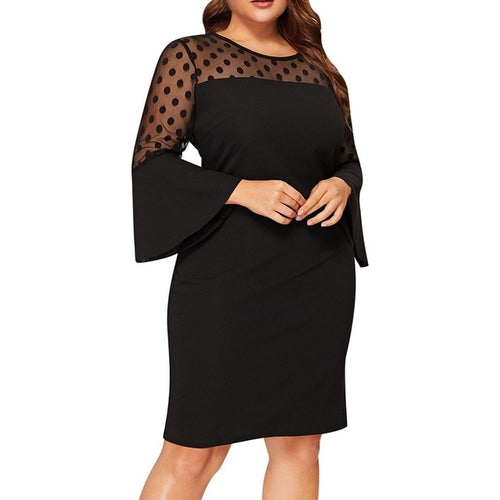 Dot Mesh Mini Evening Dress - Fashion Damsel