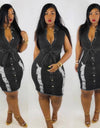 Washed ripped jean Vintage Dress - Fashion Damsel