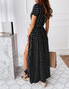 Polka Dot V-neck Summer Wrap Dress