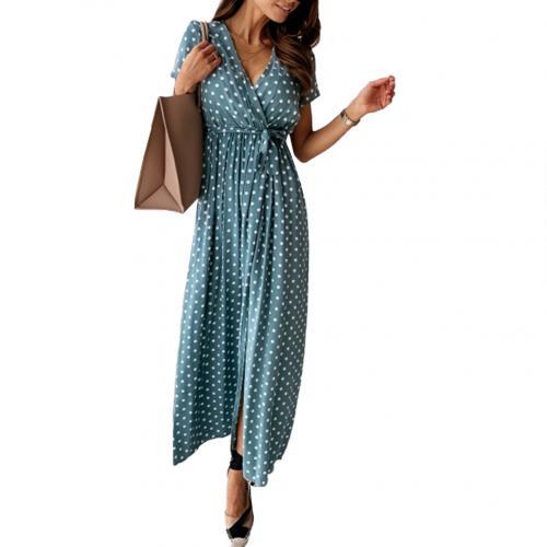 Polka Dot V-neck Summer Wrap Dress