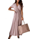 Polka Dot V-neck Summer Wrap Dress