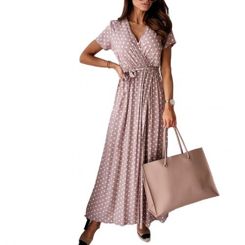 Polka Dot V-neck Summer Wrap Dress