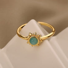 गैलरी व्यूवर में इमेज लोड करें, Stainless Steel Opal Moonstone Ring - Fashion Damsel
