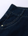 Casual Front Button Washed Denim Long Skirt - Fashion Damsel