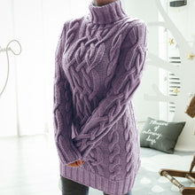 Load image into Gallery viewer, Twist Knitted Long Sleeve Warm Sweater Turtleneck Pullover
