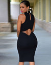 Back Hollow Out Sleeveless Summer Dress