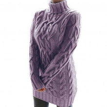 Cargar imagen en el visor de la galería, Twist Knitted Long Sleeve Warm Sweater Turtleneck Pullover
