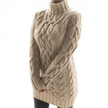 Carica l&#39;immagine nel visualizzatore di Gallery, Twist Knitted Long Sleeve Warm Sweater Turtleneck Pullover
