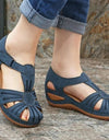 Leather Vintage Buckle Sandals - Fashion Damsel