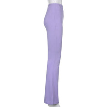 Load image into Gallery viewer, Flare Pants With Ribbed Knitted Slim Elastic High Waist - Fashion Damsel
