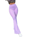 Flare Pants With Ribbed Knitted Slim Elastic High Waist - Fashion Damsel