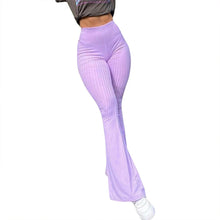 Load image into Gallery viewer, Flare Pants With Ribbed Knitted Slim Elastic High Waist - Fashion Damsel
