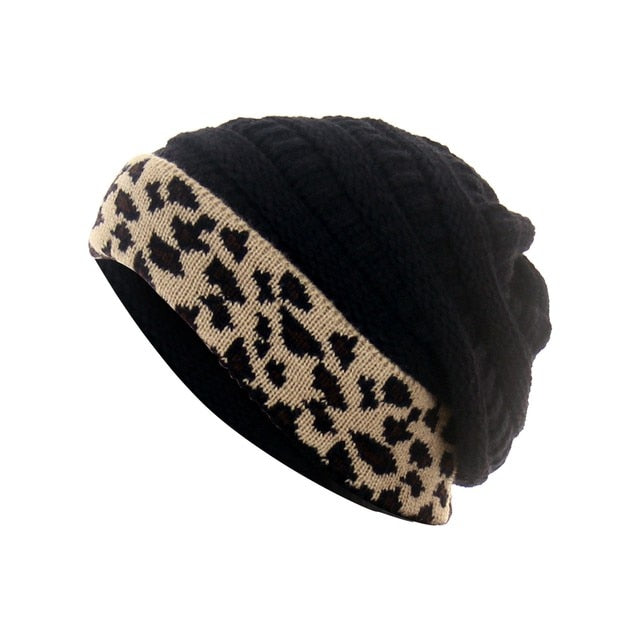 Leopard Thick Fleece Winter Beanie - Fashion Damsel