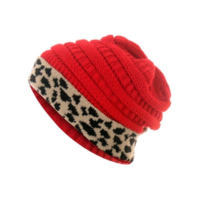 Leopard Thick Fleece Winter Beanie - Fashion Damsel