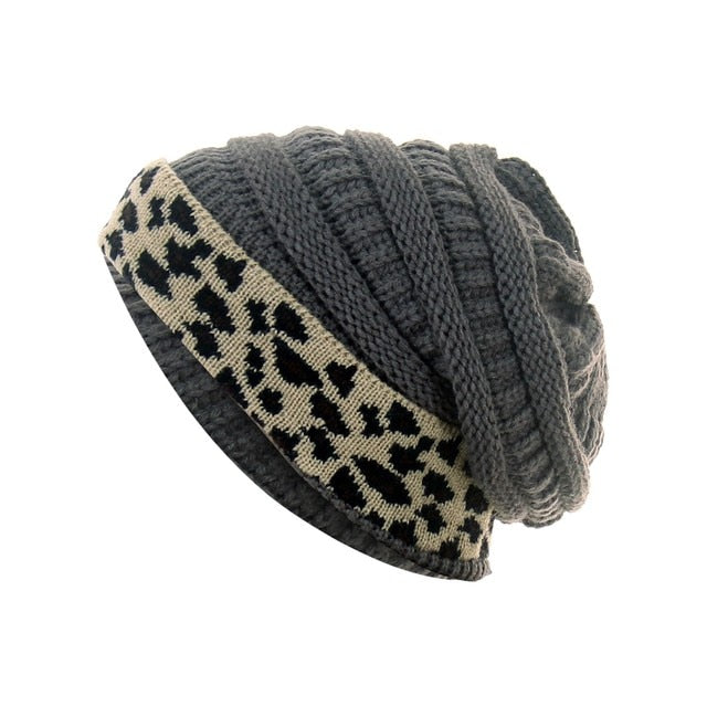 Leopard Thick Fleece Winter Beanie - Fashion Damsel