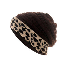 Cargar imagen en el visor de la galería, Leopard Thick Fleece Winter Beanie - Fashion Damsel
