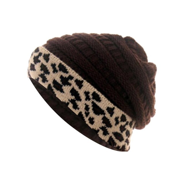 Leopard Thick Fleece Winter Beanie - Fashion Damsel