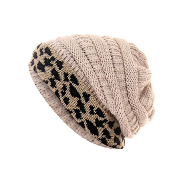 Leopard Thick Fleece Winter Beanie - Fashion Damsel