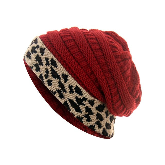 Leopard Thick Fleece Winter Beanie - Fashion Damsel