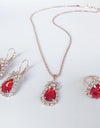 Luxury Water Drop Rhinestone Necklace Earrings Ring Set - Fashion Damsel