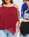Ladder Cut Overlay Asymmetric Strapless off-shoulder Top - Fashion Damsel