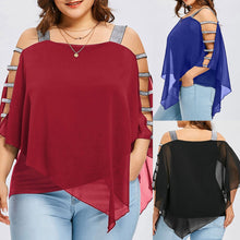 Load image into Gallery viewer, Ladder Cut Overlay Asymmetric Strapless off-shoulder Top - Fashion Damsel
