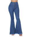 Retro High Waist Stretch Micro Flare Tight Long Jeans