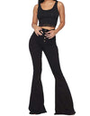 Retro High Waist Stretch Micro Flare Tight Long Jeans