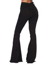 Retro High Waist Stretch Micro Flare Tight Long Jeans