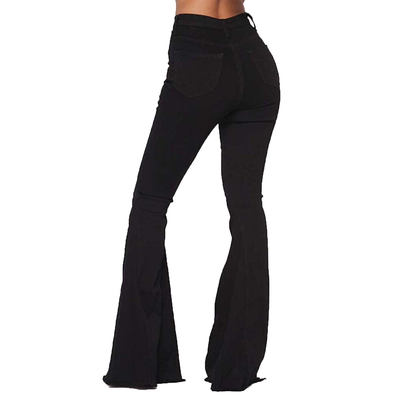 Retro High Waist Stretch Micro Flare Tight Long Jeans