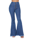 Retro High Waist Stretch Micro Flare Tight Long Jeans