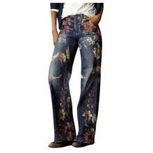 Carica l&#39;immagine nel visualizzatore di Gallery, Flower Print Wide Leg Vintage Jeans
