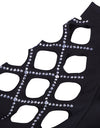 Hollow Out Long Sleeve Casual Solid Tops S -5XL