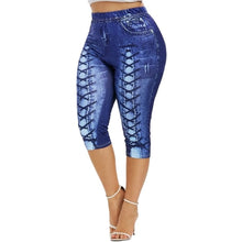 Charger l&#39;image dans la galerie, Printed Denim High Waist Yoga Pant - Fashion Damsel
