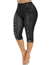 Printed Denim High Waist Yoga Pant - Fashion Damsel