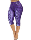 Printed Denim High Waist Yoga Pant - Fashion Damsel