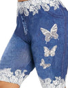 Printed Denim High Waist Yoga Pant - Fashion Damsel