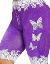 Printed Denim High Waist Yoga Pant - Fashion Damsel