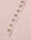 Lace O-Neck Hollow-Out Solid Top With Buttons