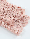 Lace O-Neck Hollow-Out Solid Top With Buttons
