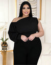 Skew Collar Lantern Sleeve Top - Fashion Damsel
