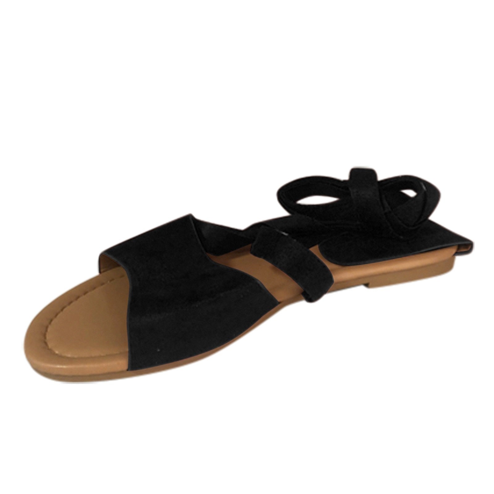 Roman Strap Lace Up Flat Sandals - Fashion Damsel