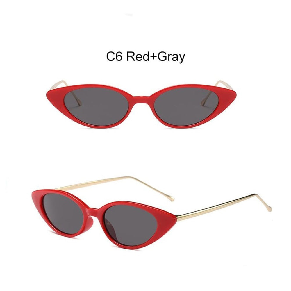 High Quality UV400 Narrow Cat Eye Sunglasses - Fashion Damsel