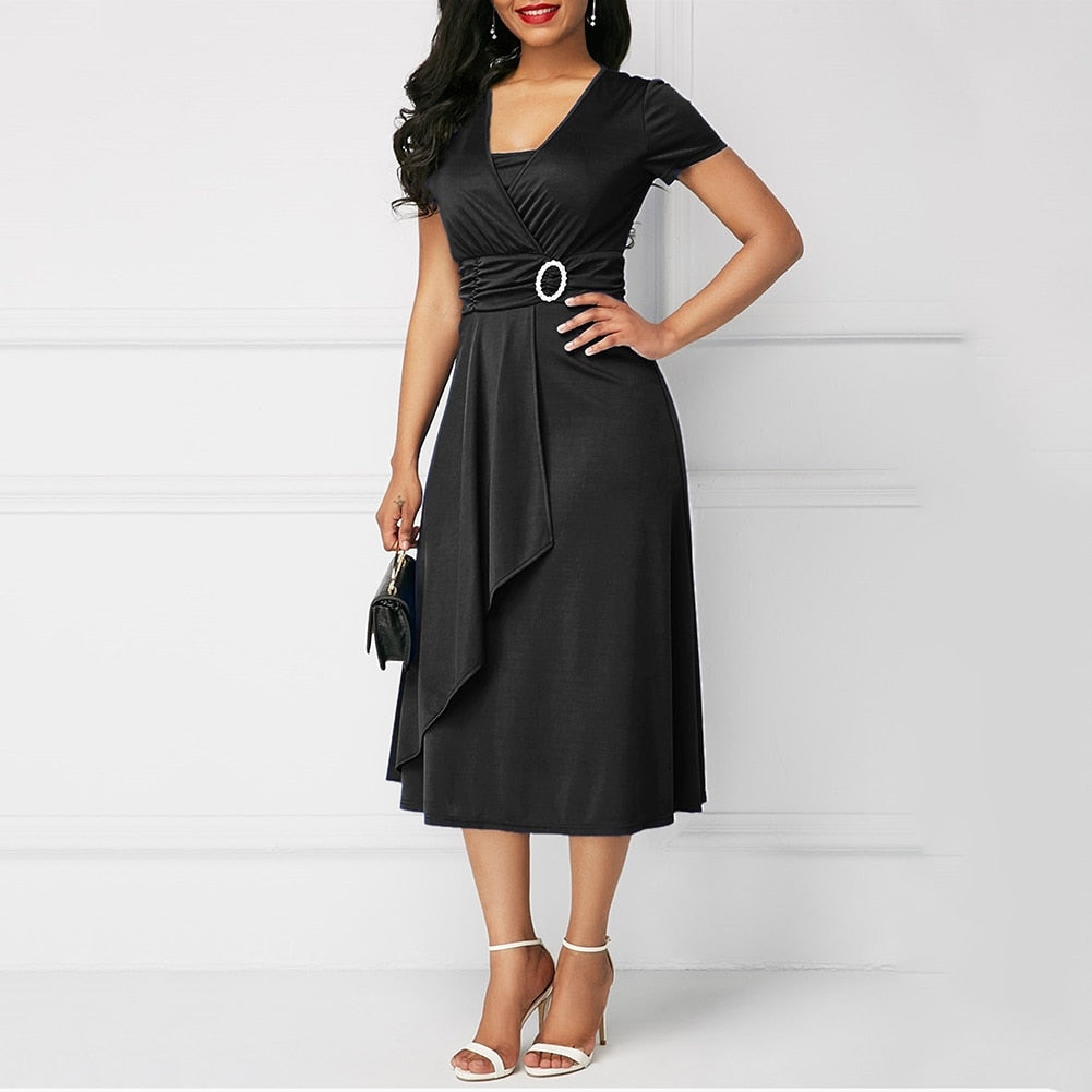 Plus Size Swing Midi Dress - Fashion Damsel