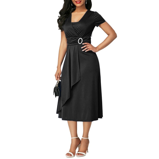 Plus Size Swing Midi Dress - Fashion Damsel