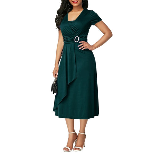 Plus Size Swing Midi Dress - Fashion Damsel