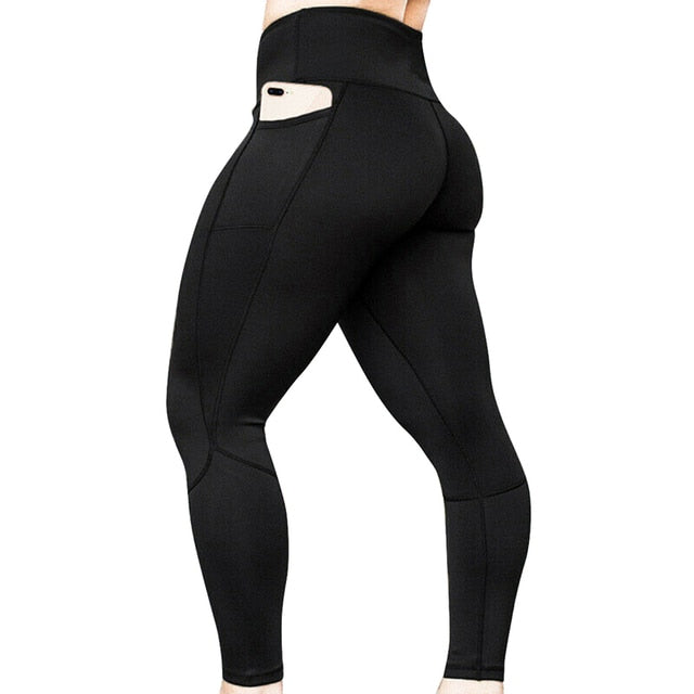 High Waist Yoga Pants with Phone Pocket - Fashion Damsel