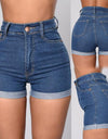 Hip Lift Dark Blue Jean Shorts