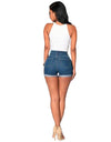 Hip Lift Dark Blue Jean Shorts
