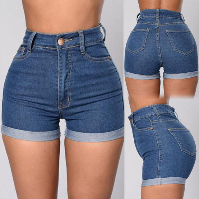 Hip Lift Dark Blue Jean Shorts